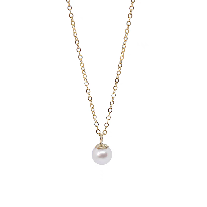 Single round pearl necklace