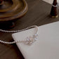 luxury sweet high-grade silver pearl camellia necklace