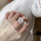 Flower Silver Baroque Pearl Camellia Petal Ring