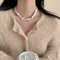 Blue Button Freshwater Baroque Pearl Necklace