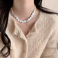 Blue Button Freshwater Baroque Pearl Necklace