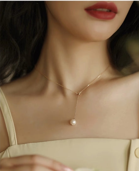 Classic Y-shaped adjustable single freshwater pearl