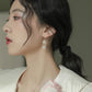 Sunflower Freshwater Pearl Asymmetric Earrings