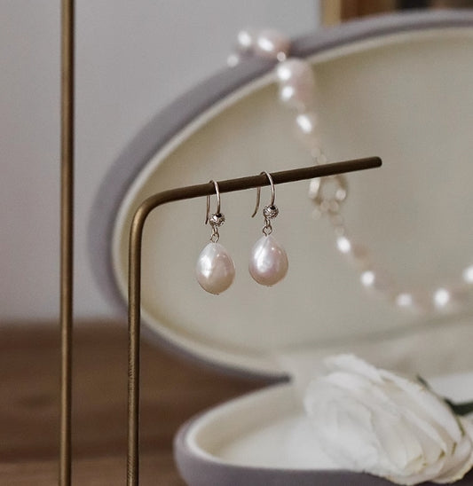 Vintage Baroque Freshwater Pearl Earrings
