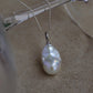 Water fish tail Rock pearl long sweater necklace