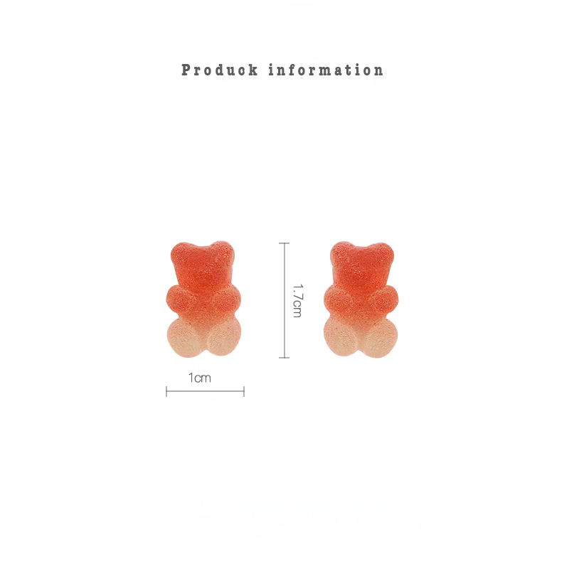 Suger candy gummy bear earrings