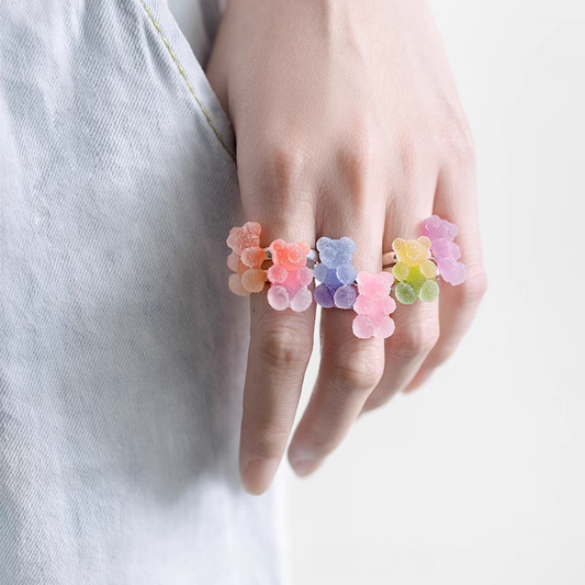 Sugar candy gummy bear ring