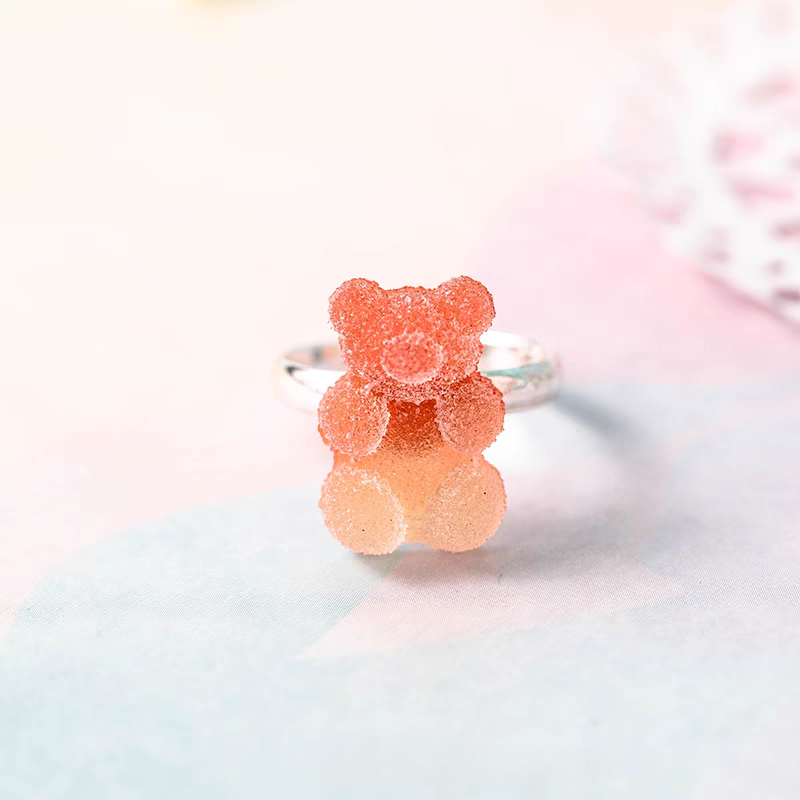 Sugar candy gummy bear ring