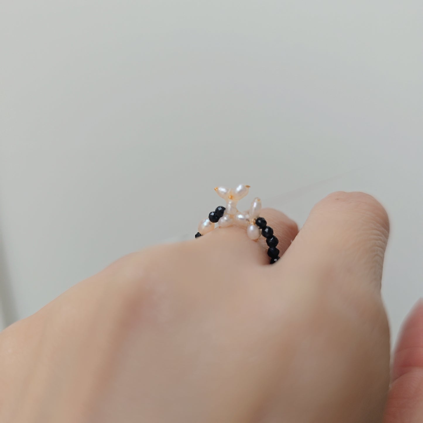 Rare super tiny freshwater pearl balloon dog ring