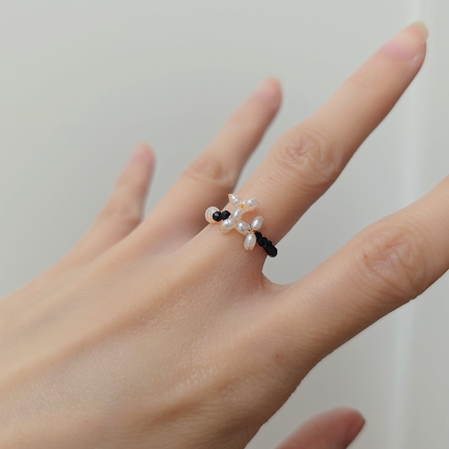 Rare super tiny freshwater pearl balloon dog ring