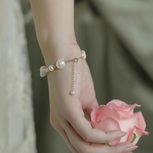 White Multi-Treasure Baroque Freshwater Pearl Bracelet