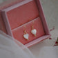 Deep Sea White Shell Mini Heart Earrings