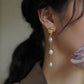 Retro and versatile long pearl earrings