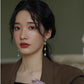 Retro and versatile long pearl earrings