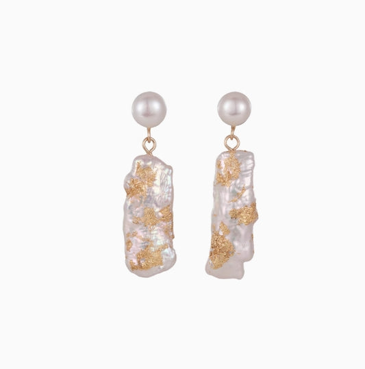 Sterling Silver Baroque Freshwater Pearl Stud Earrings