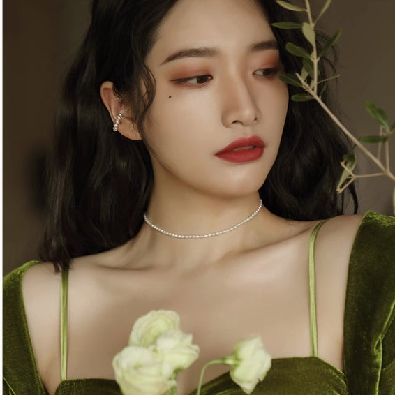 Freshwater Rice Pearl Choker Necklace