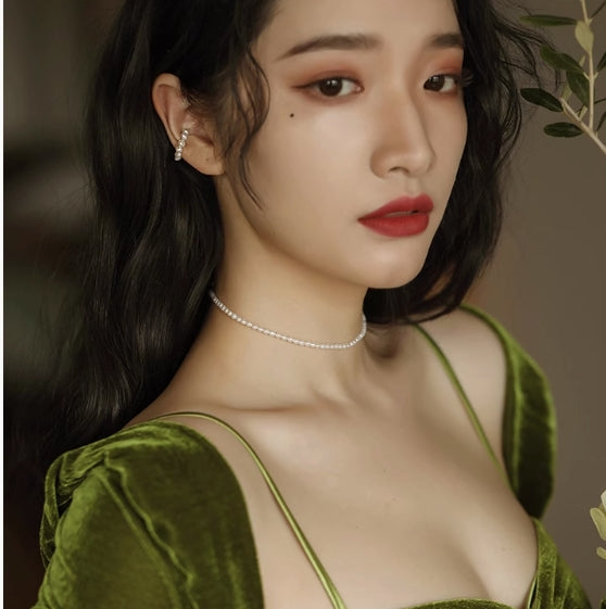 Freshwater Rice Pearl Choker Necklace