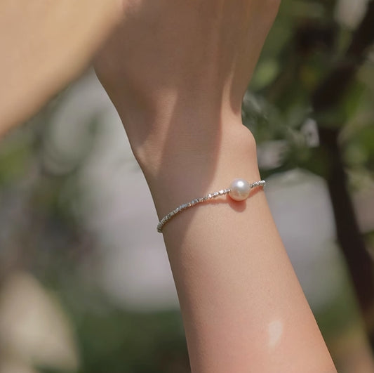 Silver Freshwater Baroque Pearl Bracelet
