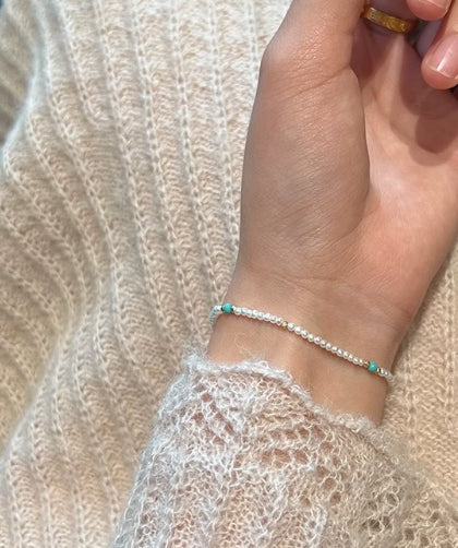 Natural pearls natural turquoise gold beads 1-2mm millet beads bracelet