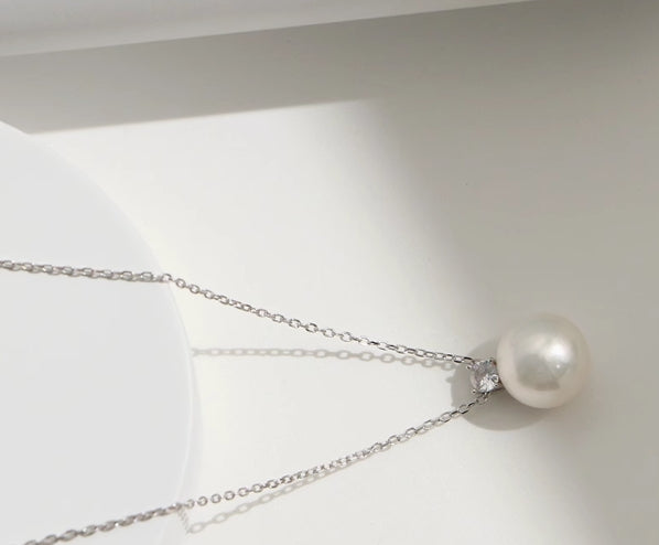 Natural Pearl Sterling Silver Princess Necklace