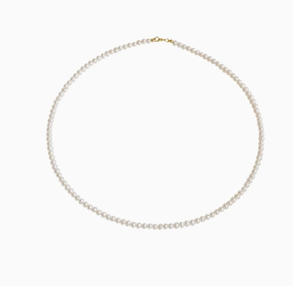 Very fine 2-3mm nearly round freshwater pearl necklace