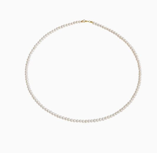 Very fine 2-3mm nearly round freshwater pearl necklace