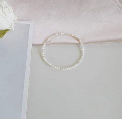 Rare 2mm ultra-fine natural freshwater small pearl bracelet