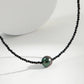 Pure natural seawater Tahitian black pearl black spinel necklace