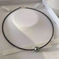 Pure natural seawater Tahitian black pearl black spinel necklace