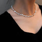 Mermaid Tears Freshwater Nucleus-Free Natural Pearl Petal Clavicle Necklace