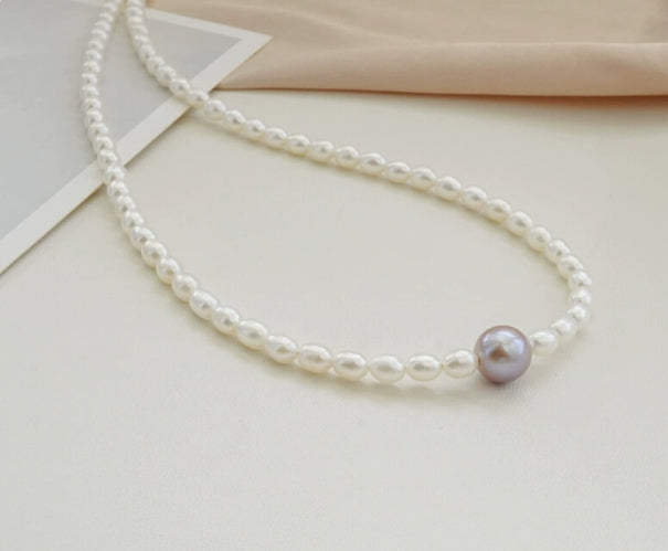 3-4mm natural freshwater pearl necklace