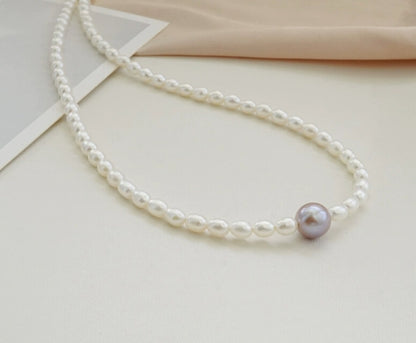 3-4mm natural freshwater pearl necklace