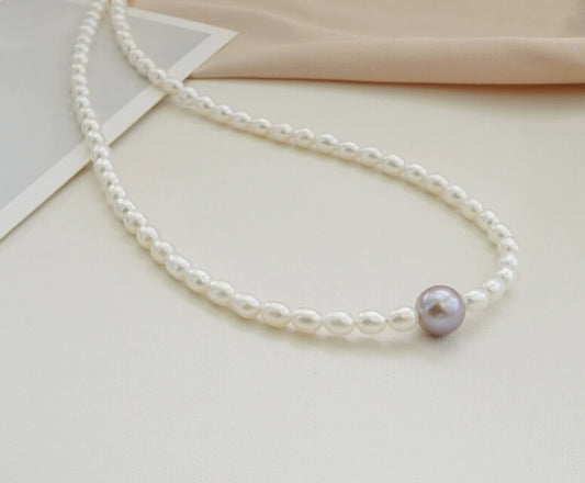 3-4mm natural freshwater pearl necklace