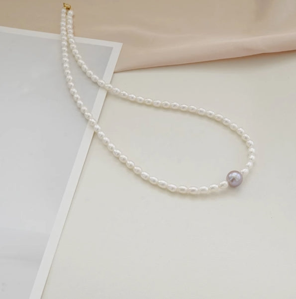 3-4mm natural freshwater pearl necklace