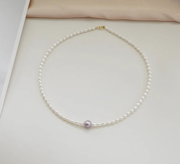 3-4mm natural freshwater pearl necklace