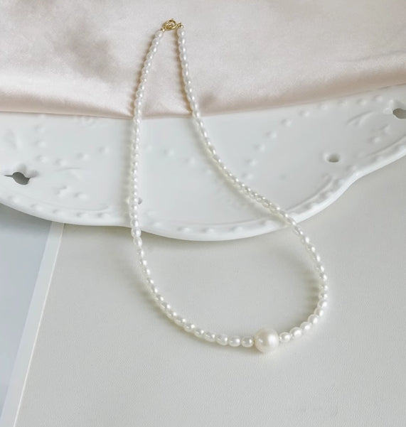 3-4mm natural freshwater pearl necklace