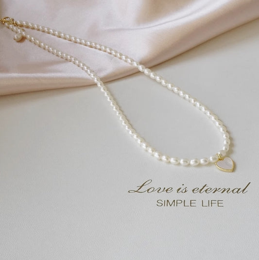 Freshwater Pearl Heart Necklace