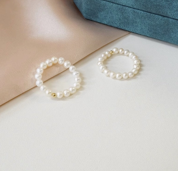 Mini baby natural freshwater pearl ring