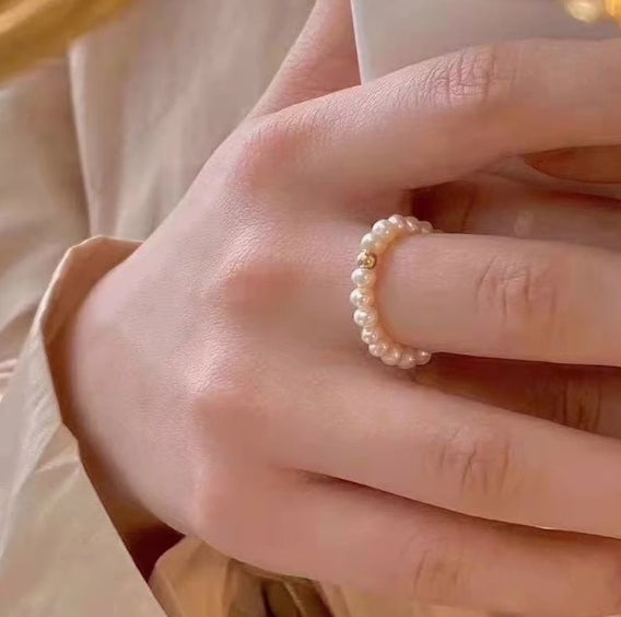 Mini baby natural freshwater pearl ring