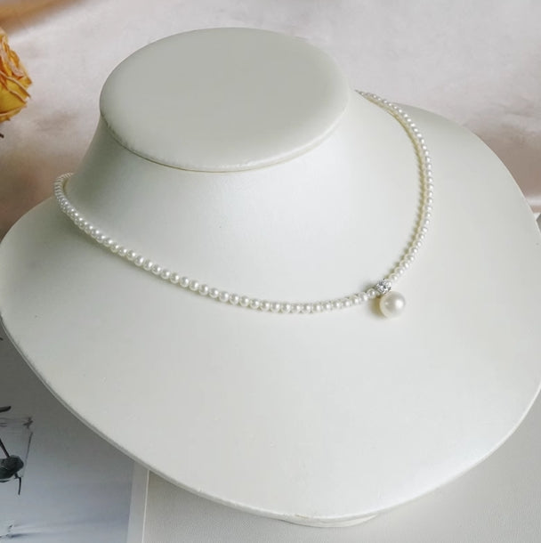 3mm natural freshwater small pearl necklace