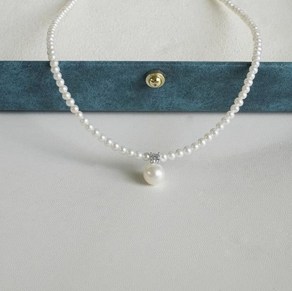 3mm natural freshwater small pearl necklace