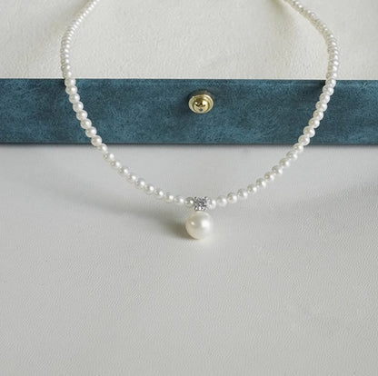 3mm natural freshwater small pearl necklace