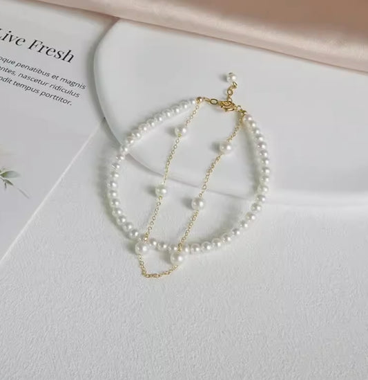 3-4mm Nearly Perfect Star Pearl Bracelet