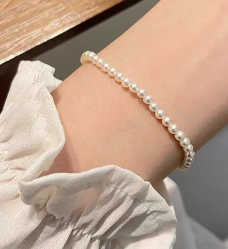 4mm natural freshwater small pearl bracelet