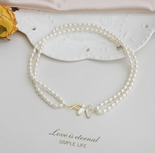French Butterfly Freshwater Pearl Necklace