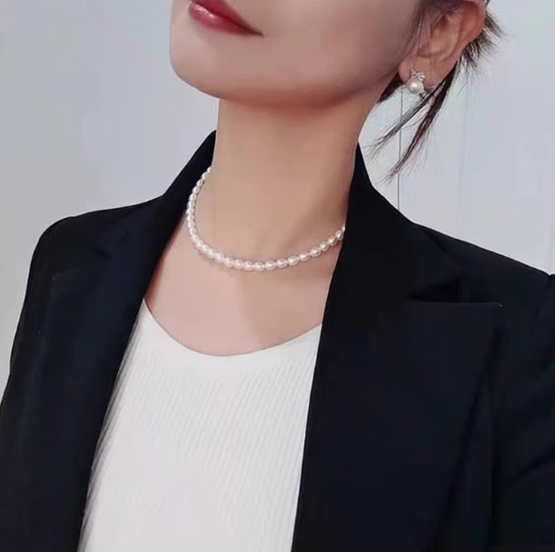 6mm natural freshwater pearl necklace
