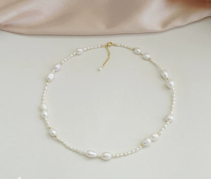 2-3mm freshwater small pearl clavicle necklace