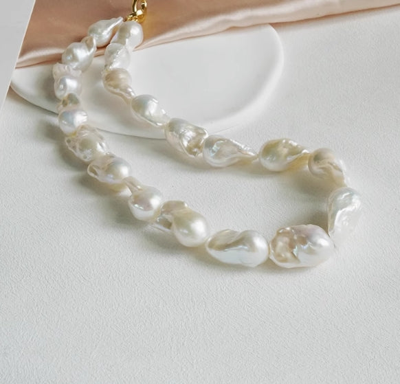 Large Baroque Pearl Necklace