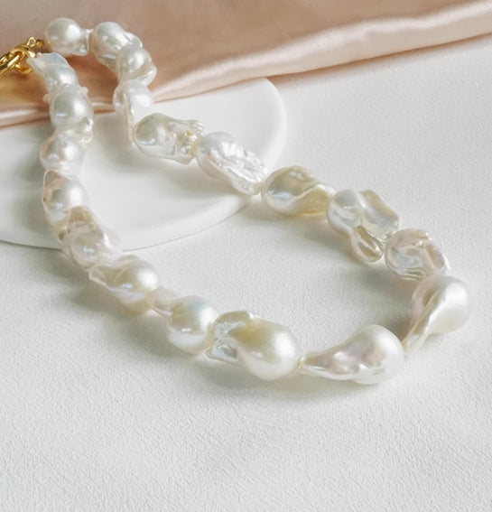Large Baroque Pearl Necklace