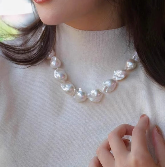 Large Baroque Pearl Necklace